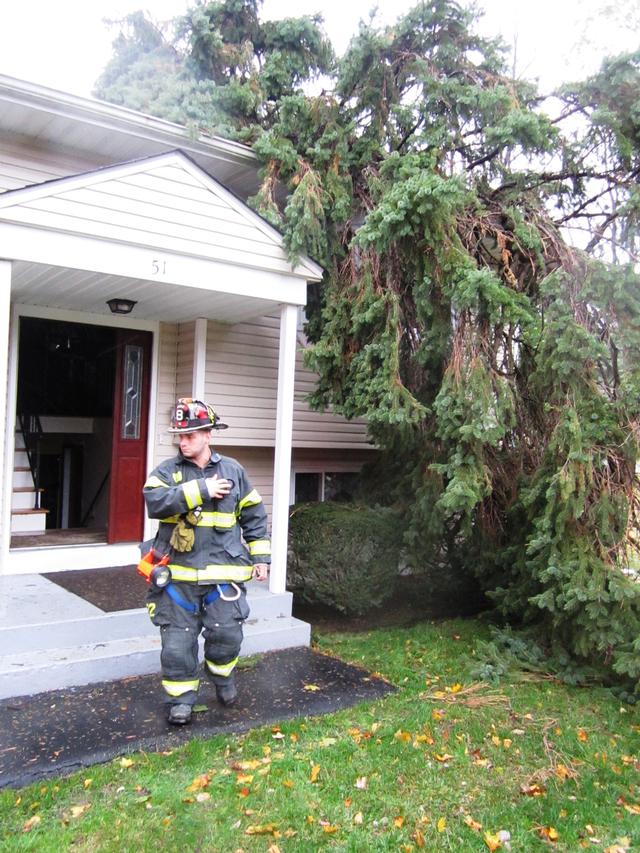 As we all lived through the Perfect Storm Sandy the Nanuet Fire Department answered the calls for help. Over 80 calls in  24 hours. Here are a few from Monday evening. Photo By Vincent P. Tuzzolino . 10-29-2012